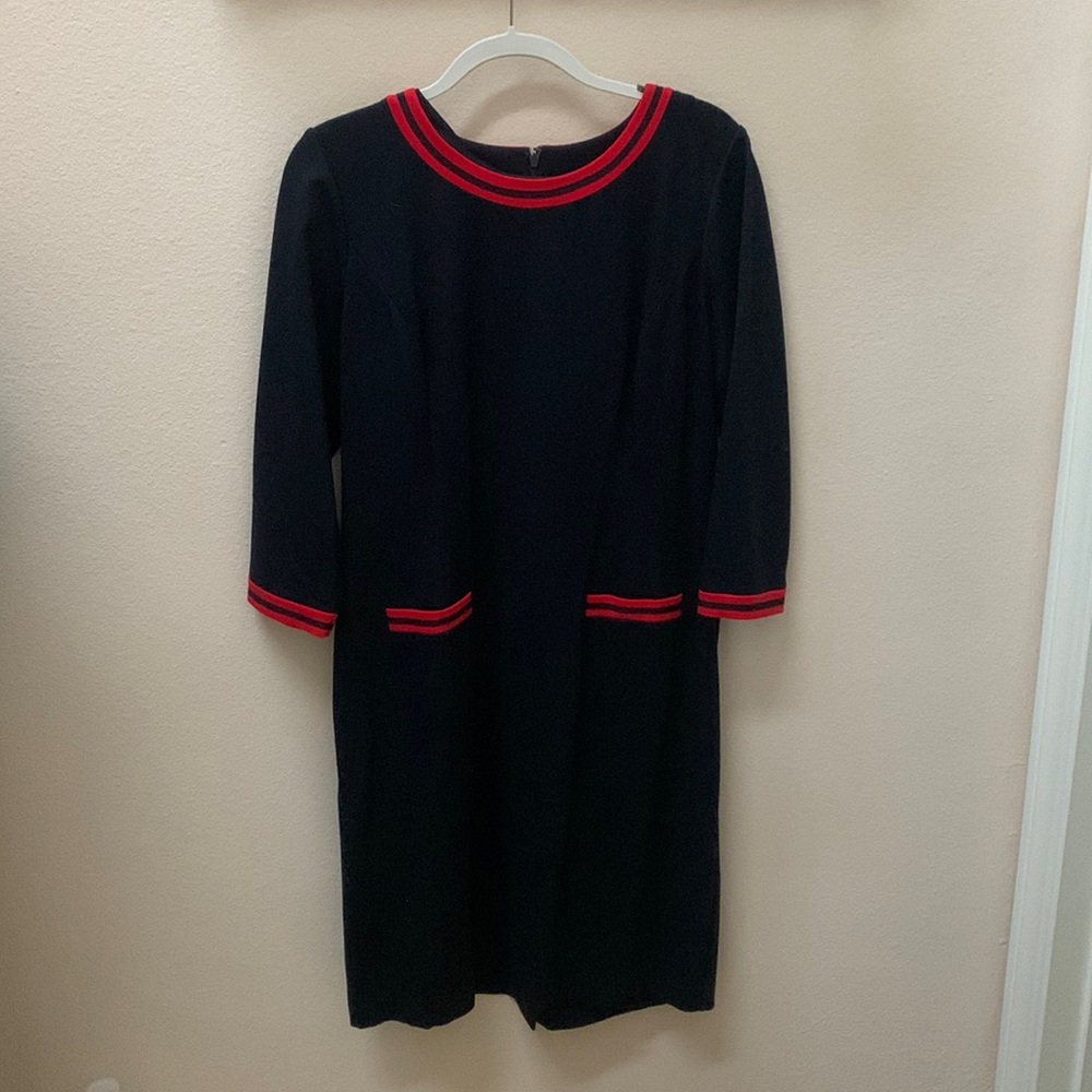 Talbots Navy Knit Dress Sz 14 NWOT